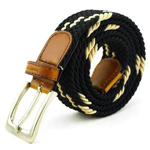 115CM Men Unisex Elastic Nylon Belt Outdoor Sports Durable Pin Buckle Jeans Waistband