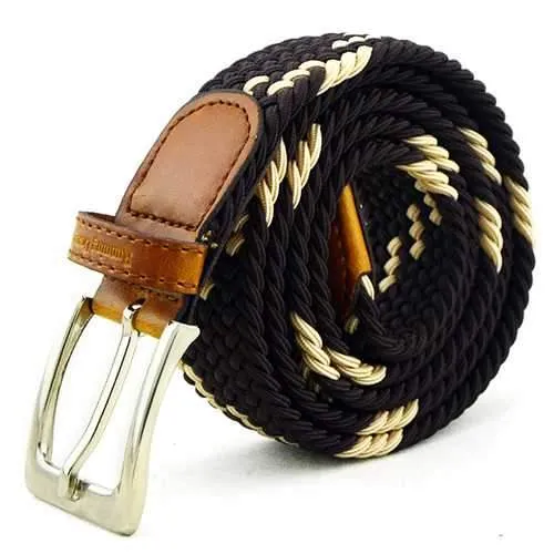 115CM Men Unisex Elastic Nylon Belt Outdoor Sports Durable Pin Buckle Jeans Waistband
