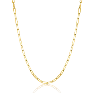 14K Diamond Cut Oval Link Chain Necklace