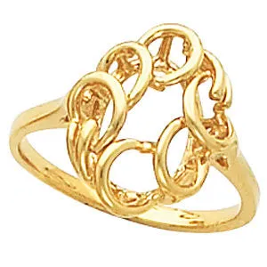 14k Yellow Gold Fashion Ring , Size 6