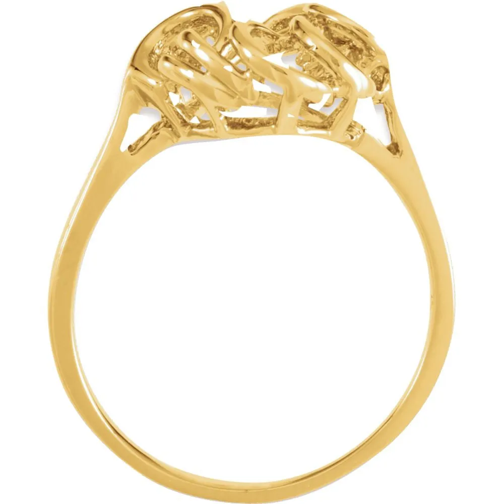 14k Yellow Gold Fashion Ring , Size 6