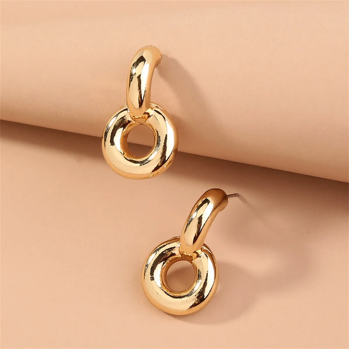 18K Gold-Plated Doughnut Drop Earrings