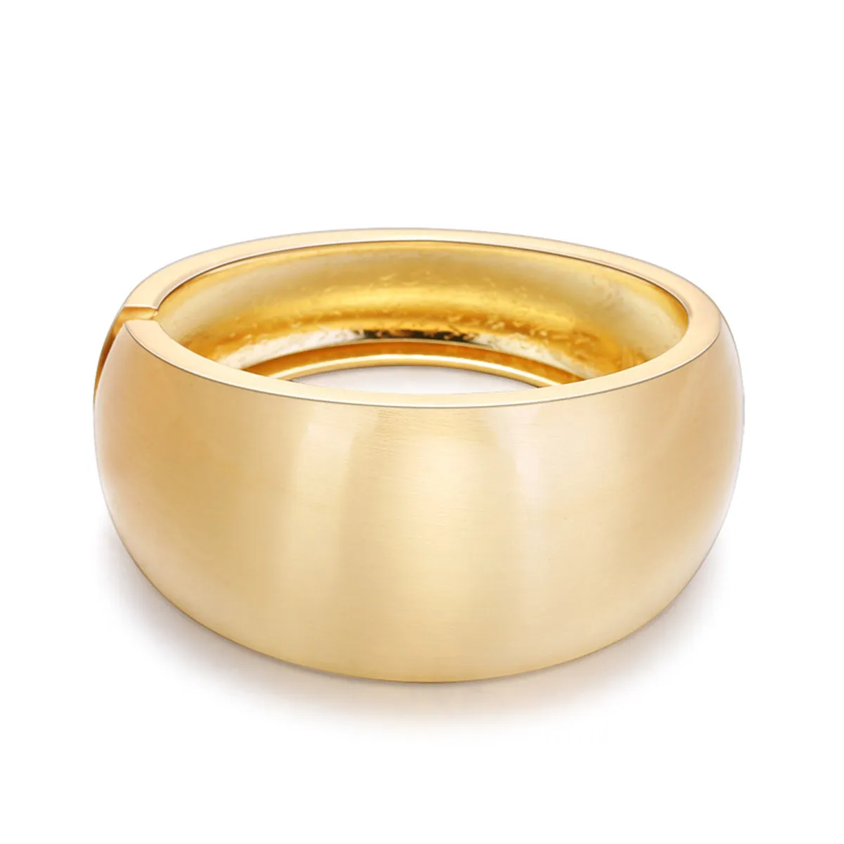18K Gold-Plated Frosted Oval Bangle