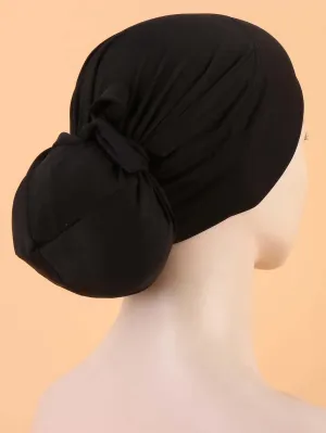 1pc Soft Minimalist Solid Hat Bonnet Hair Bonnet Turban