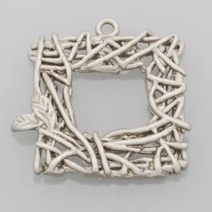 2013-2014 Fashion 20*21MM  lovely modern charms,Square Nest,Matte Rhodium,suit for necklace/bracelet/earring ect,sold 10pcs per pkg