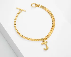 24K Gold Plated Initial J Bracelet