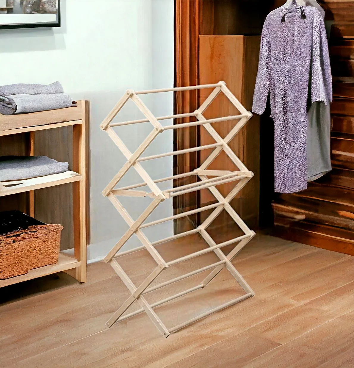 38 Inch Unassembled Floor Standing Clothes Rack Kit