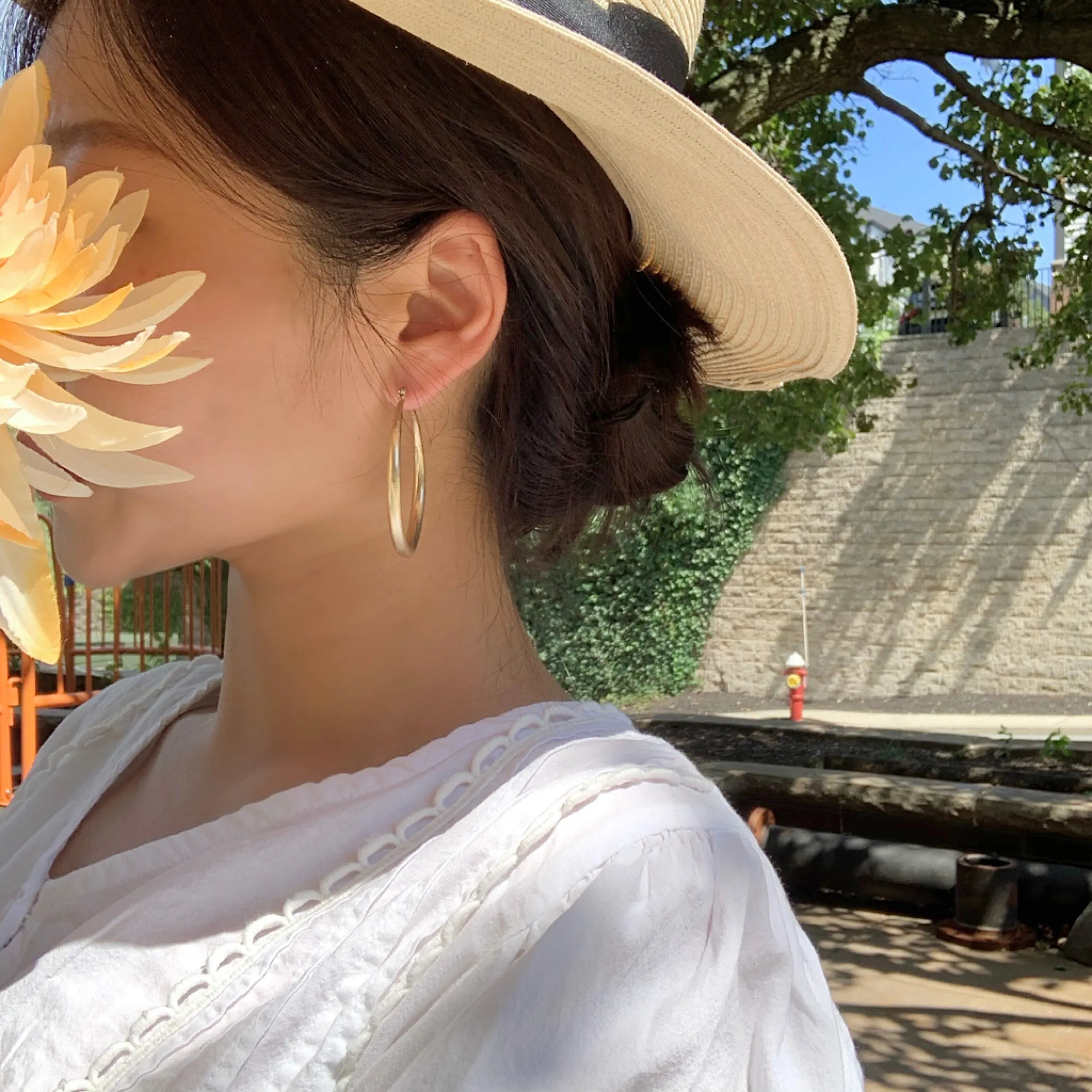 45mm Diameter Minimalist Retro Finish Lightweight Basic Hoop Earrings