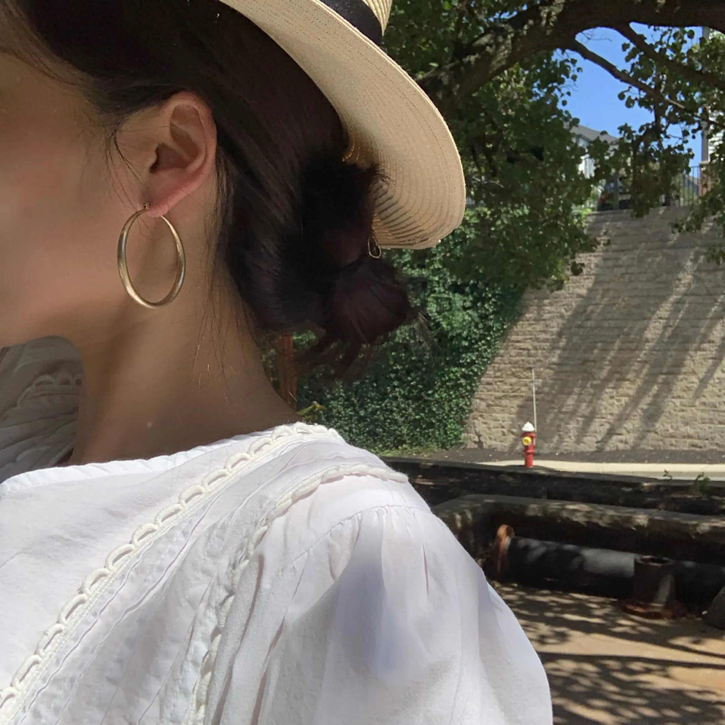 45mm Diameter Minimalist Retro Finish Lightweight Basic Hoop Earrings