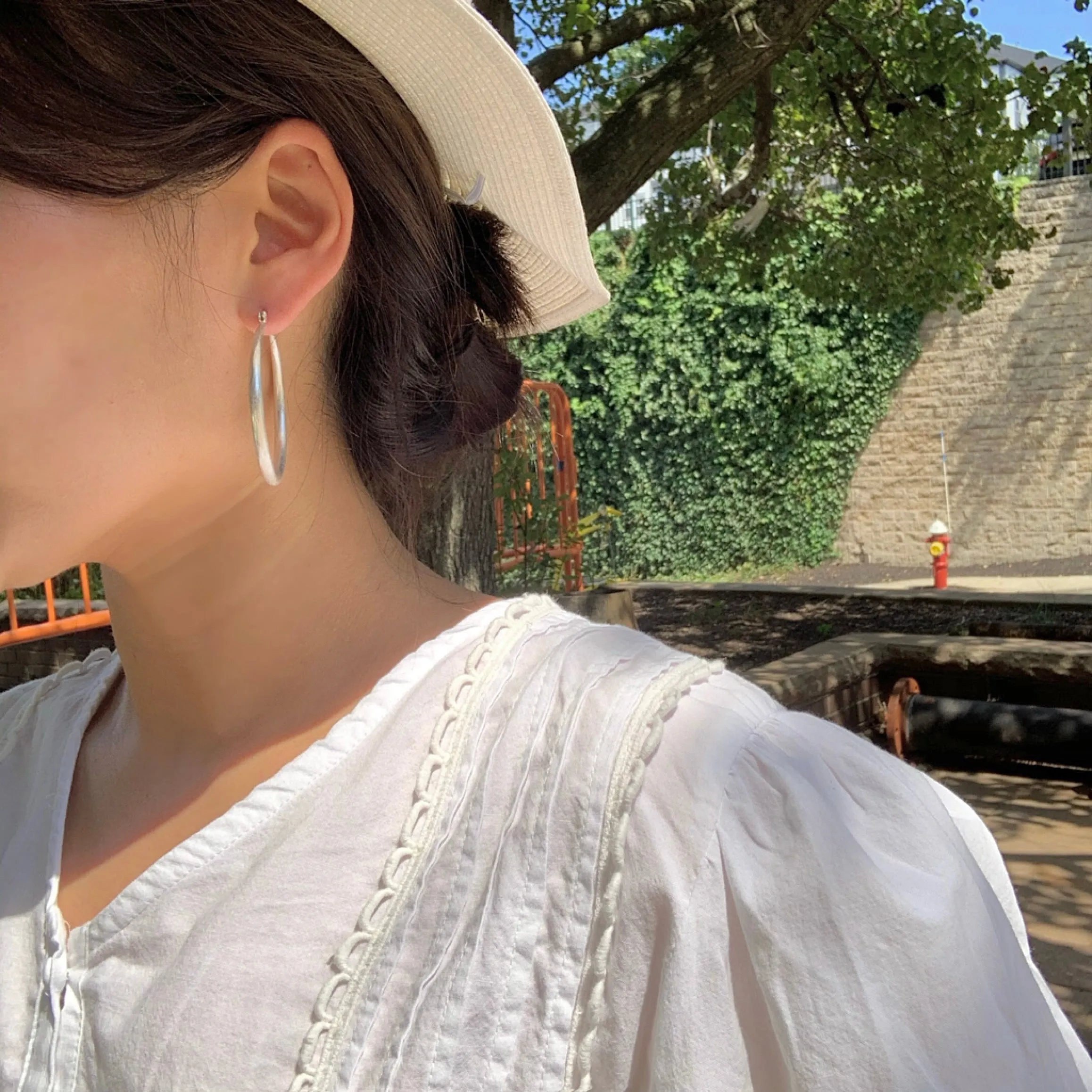 45mm Diameter Minimalist Retro Finish Lightweight Basic Hoop Earrings