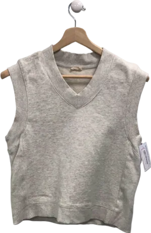 Adanola Grey Sleeveless V-Neck Sweatshirt XS