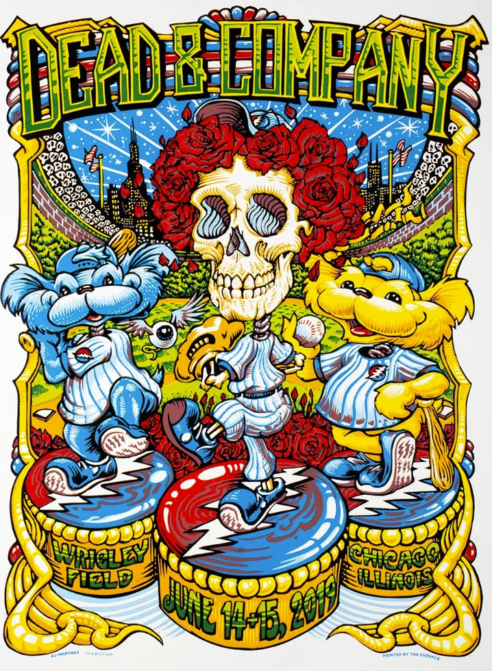 AJ Masthay & Mike Dubois - Dead & Company Wrigley Field Print Set 2019 Grateful Dead xx/100