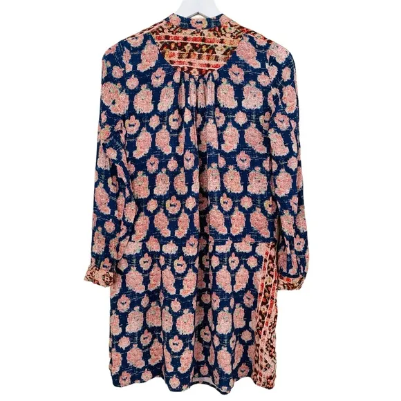 Anthropologie Tiny Paquerette Boho Floral Colorful Shirt Dress Size XS
