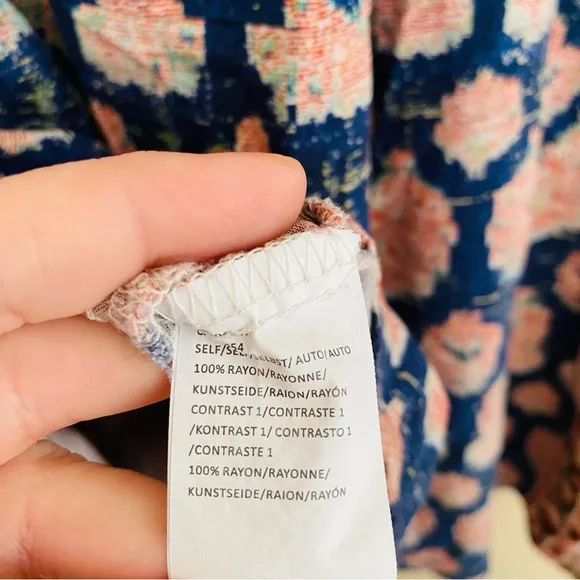 Anthropologie Tiny Paquerette Boho Floral Colorful Shirt Dress Size XS