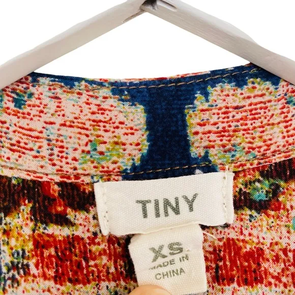 Anthropologie Tiny Paquerette Boho Floral Colorful Shirt Dress Size XS