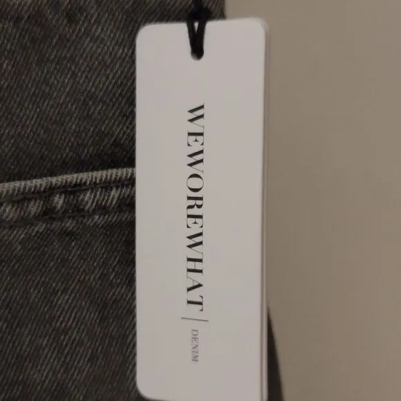 Anthropologie WeWoreWhat The Boyfriend Shorts Rigid‎ Demin Washed Grey Size 25