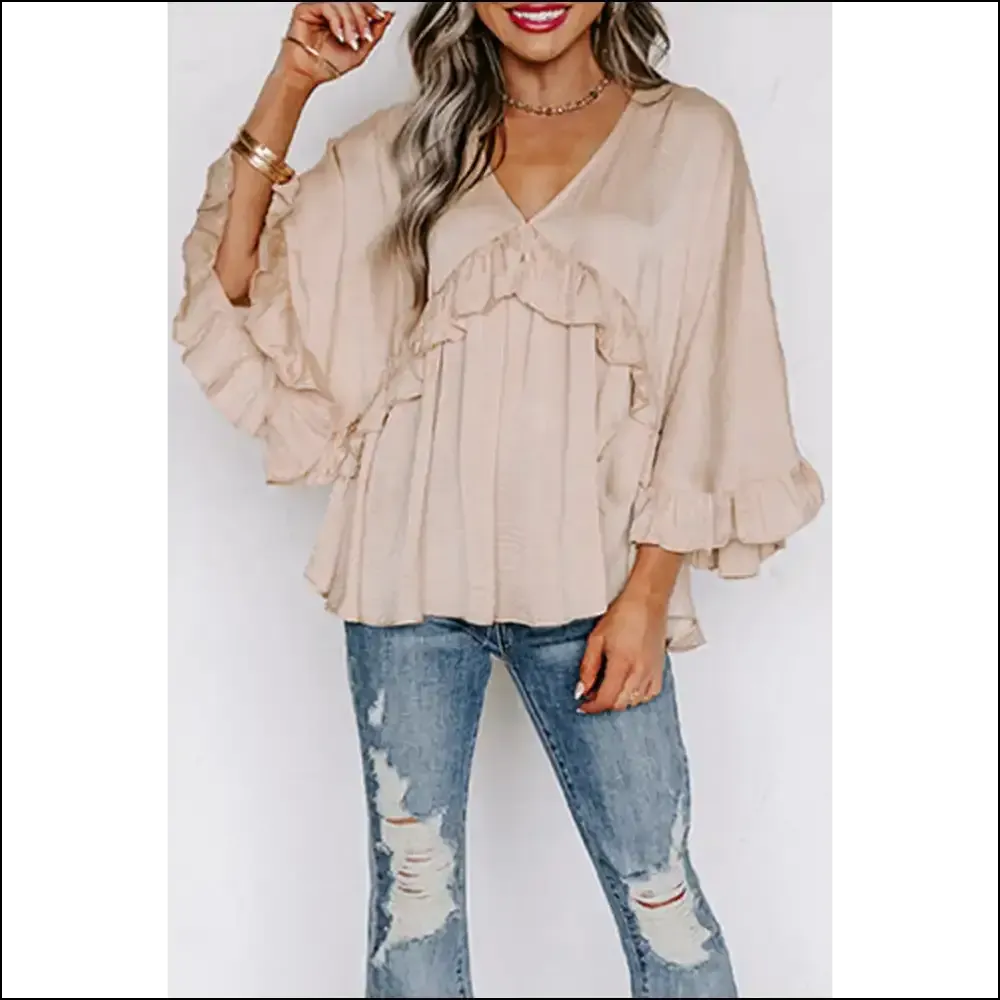 Apricot v Neck Batwing Sleeve Top: Draped and Dangerous 😉 Needful Things