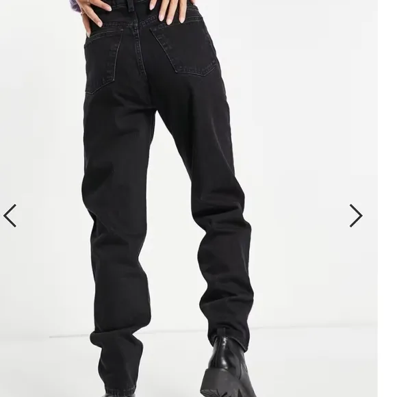 ASOS Y2K 1990s  Baggy MOM High Waisted Washed Black Denim Jeans NWT