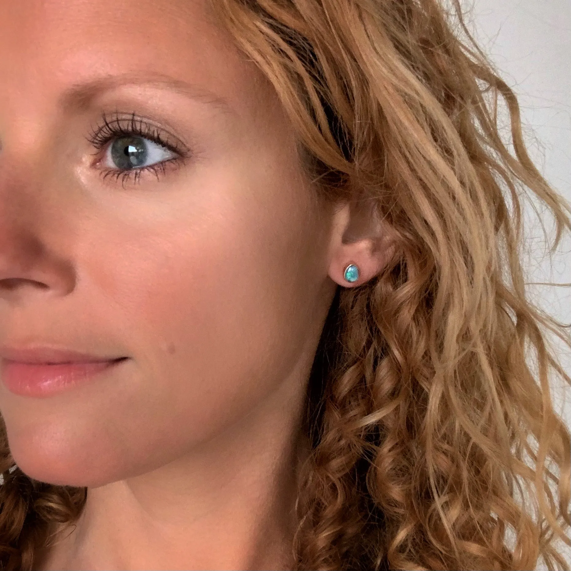Australian opal stud earrings in 14K gold and gold-fill