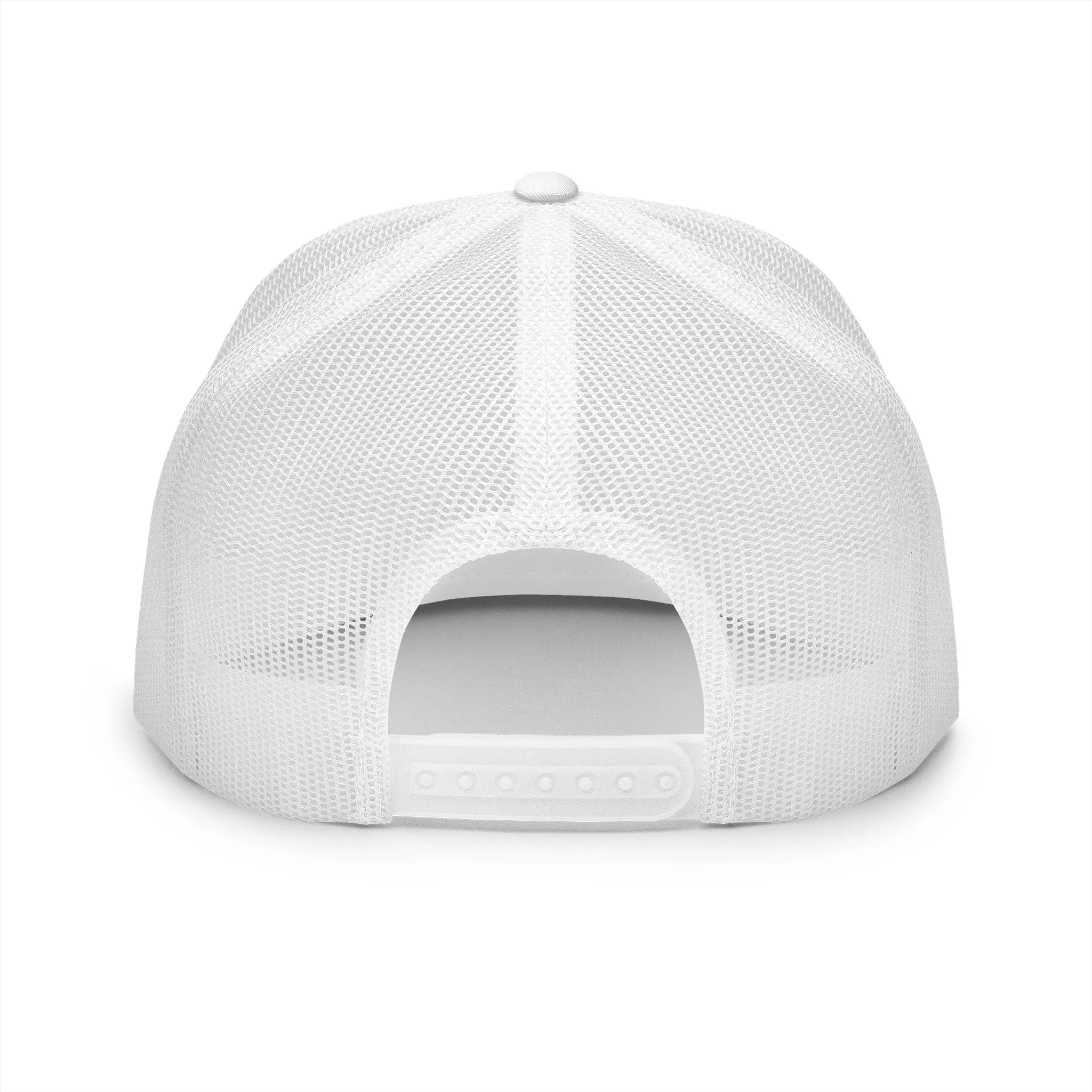 BILLY 5 Panel Flat Bill Trucker Cap (Black Vertical Logo - Embroidery) — AVAILABLE IN 10 COLORS