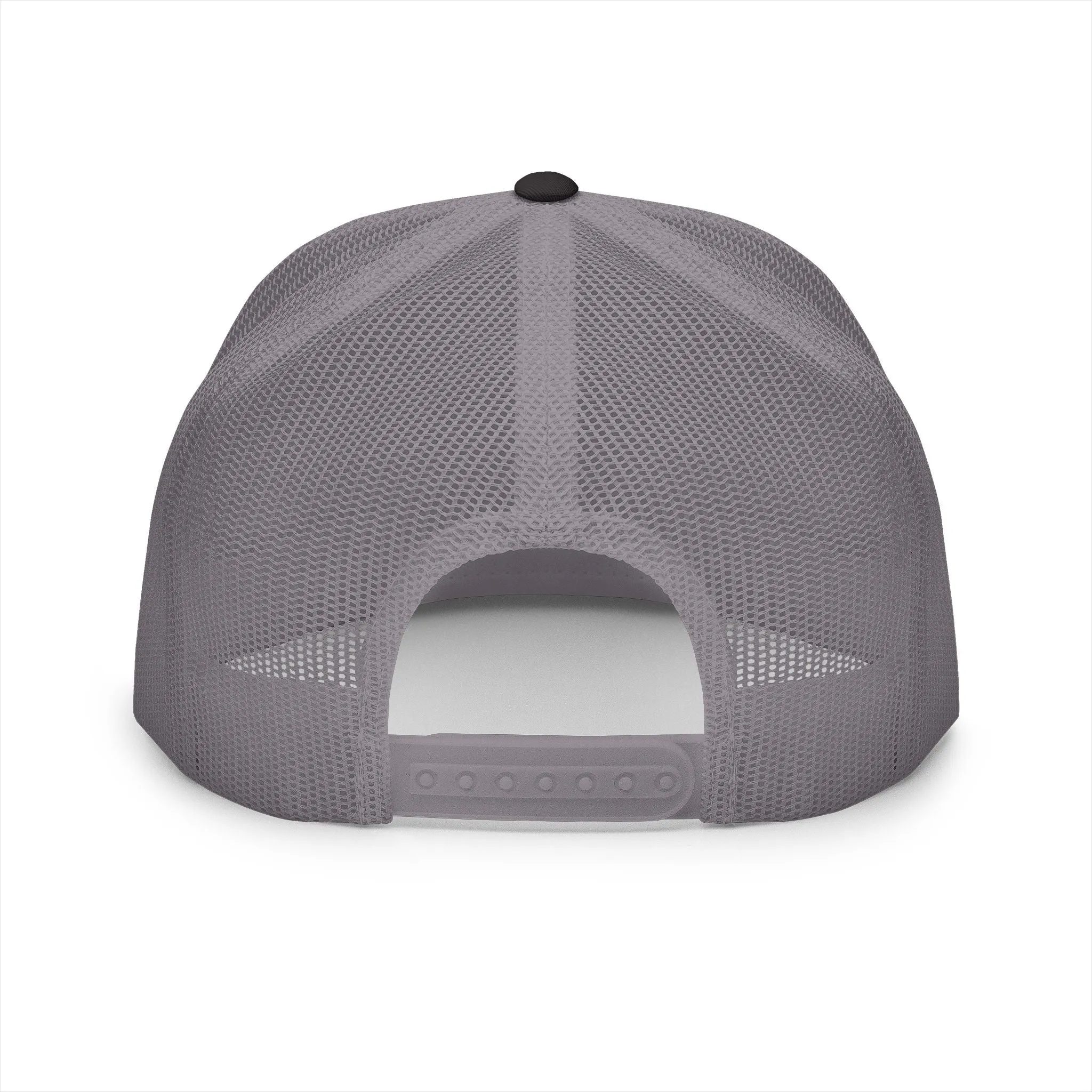 BILLY 5 Panel Flat Bill Trucker Cap (Black Vertical Logo - Embroidery) — AVAILABLE IN 10 COLORS