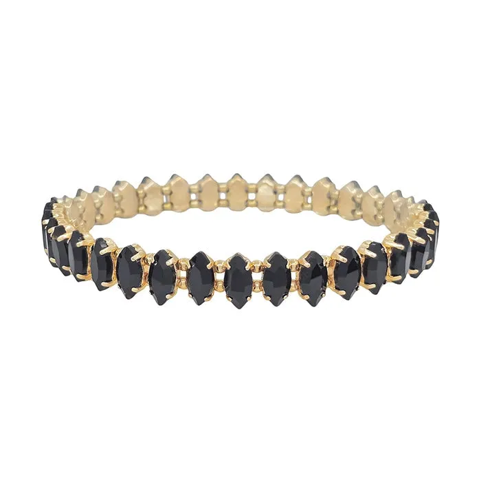 Black Crystal Stretch Bracelet