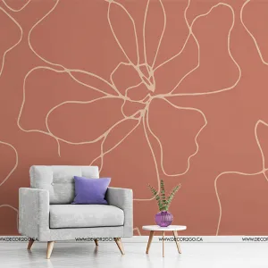Blossom Flower Lines Wallpaper Mural