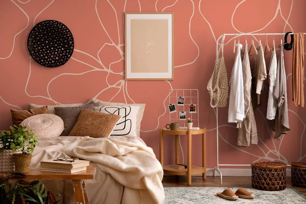 Blossom Flower Lines Wallpaper Mural