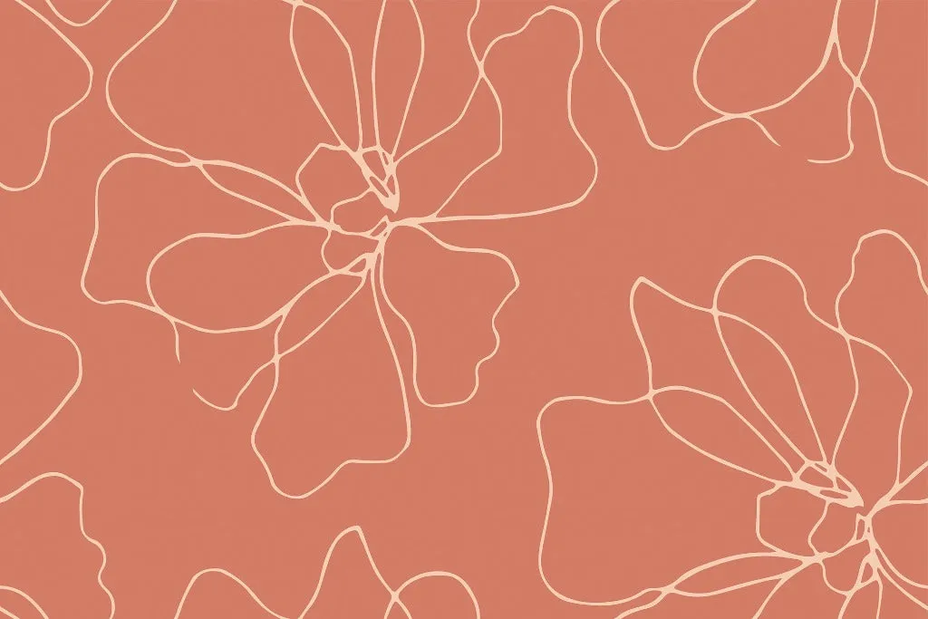 Blossom Flower Lines Wallpaper Mural