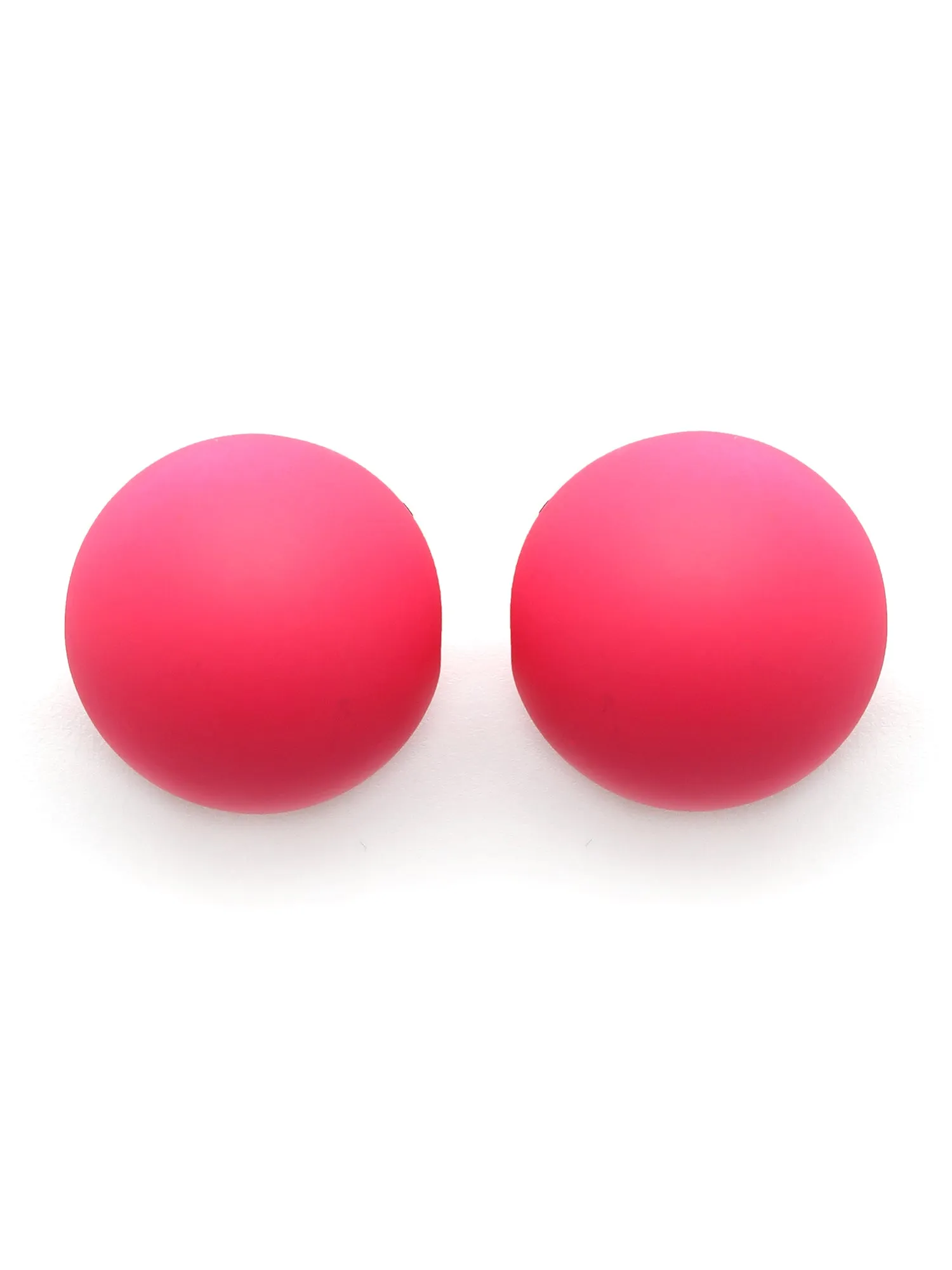 Bohey by KARATCART Matte Pink Finish Dome Stud Earrings for Women