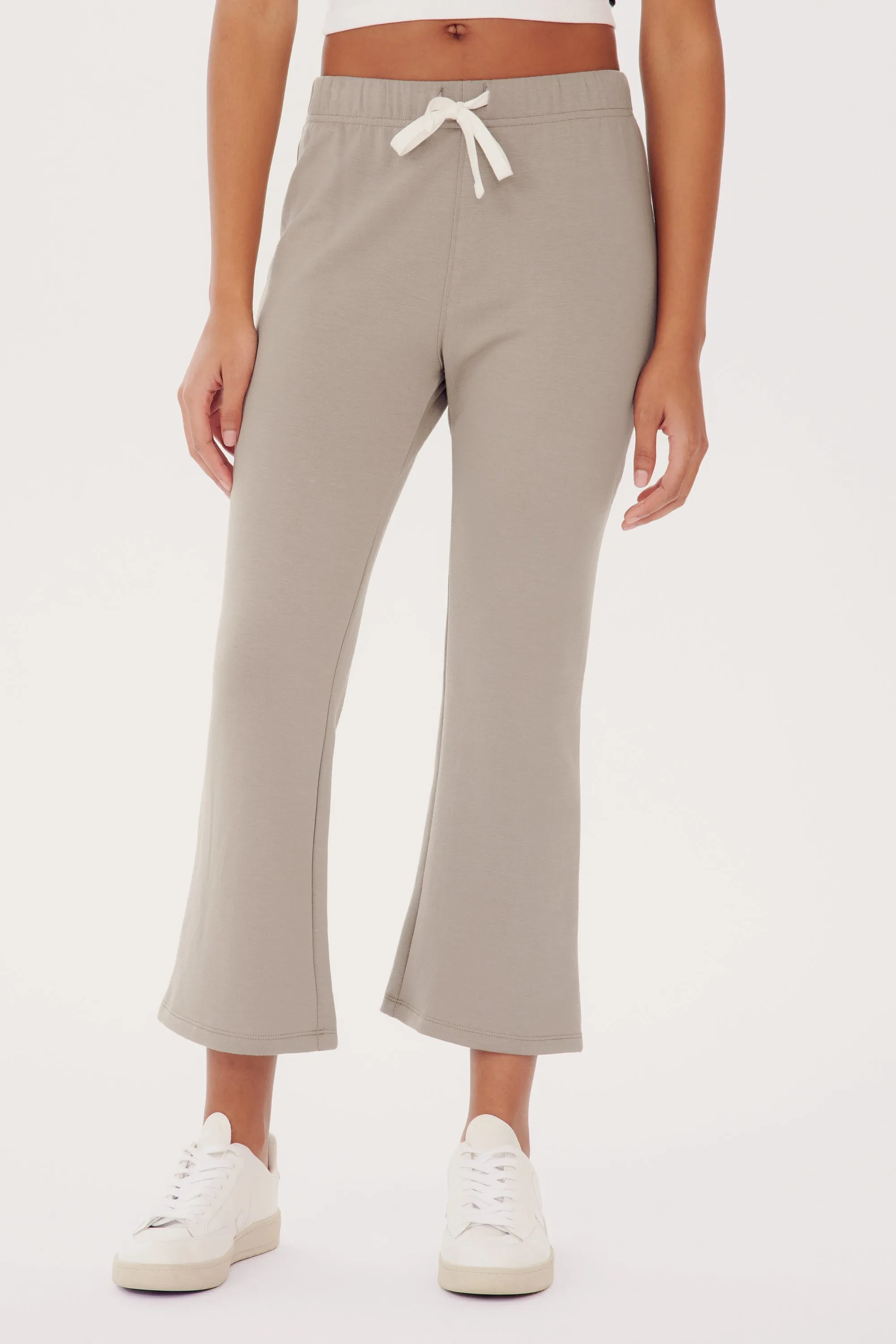 Brooks Fleece Cropped Flare - Latte