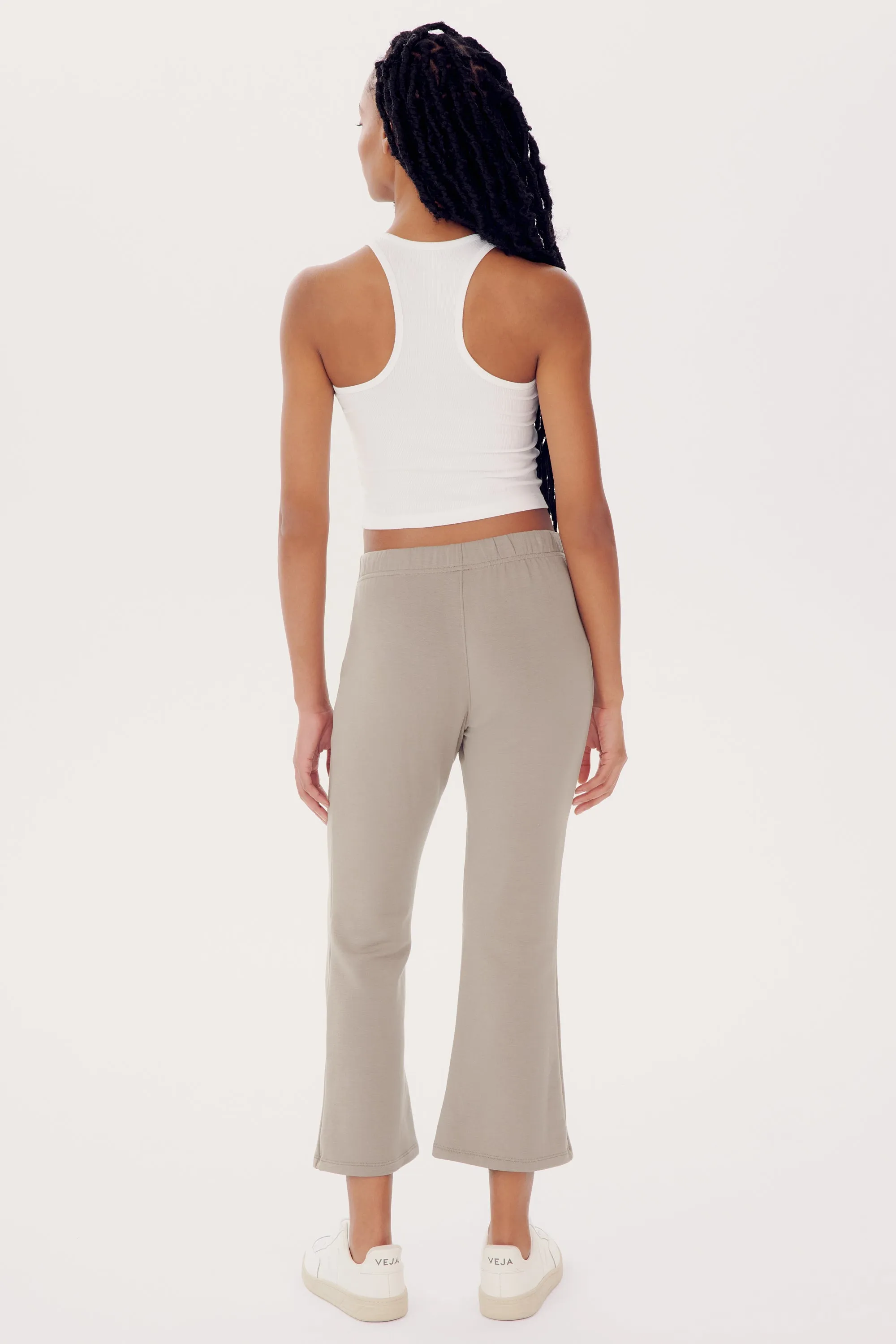 Brooks Fleece Cropped Flare - Latte