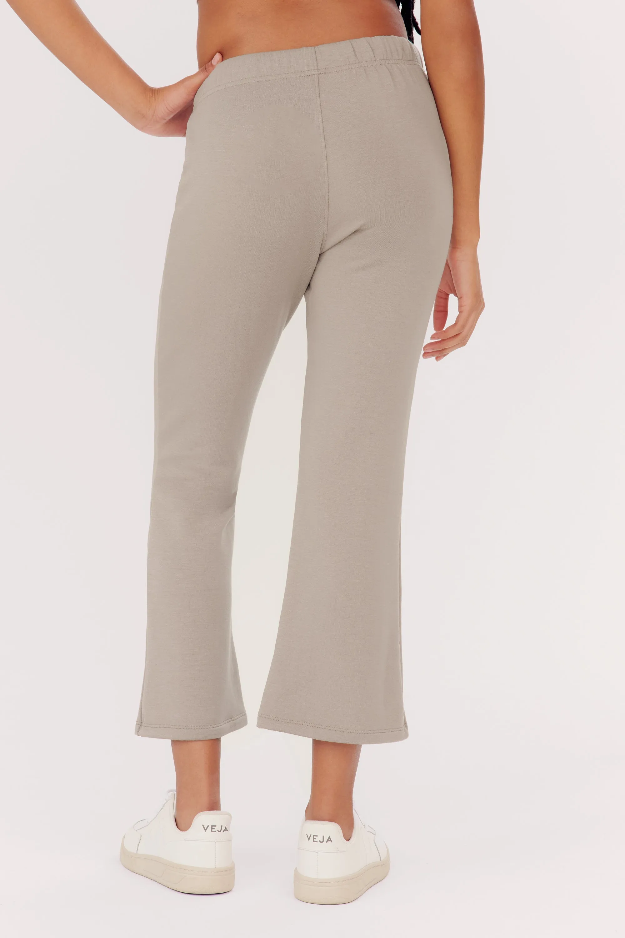 Brooks Fleece Cropped Flare - Latte