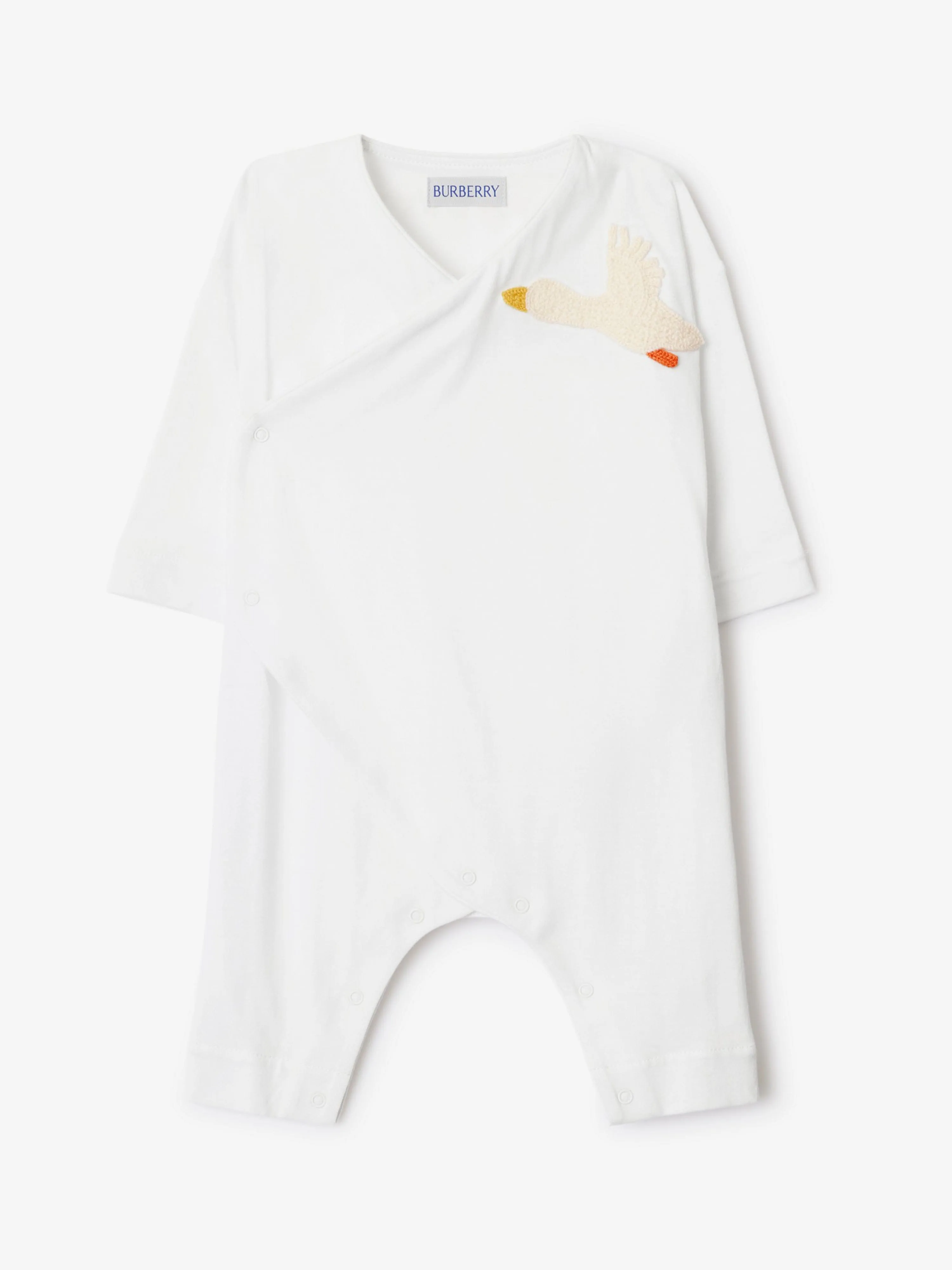 Burberry Baby Rizzo Duck Babygrow in White