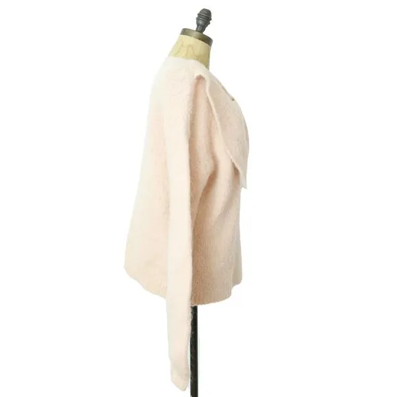 byTiMo Powder Pink Bow Sweater S Wool Blend Long Sleeve Fuzzy EUC B79