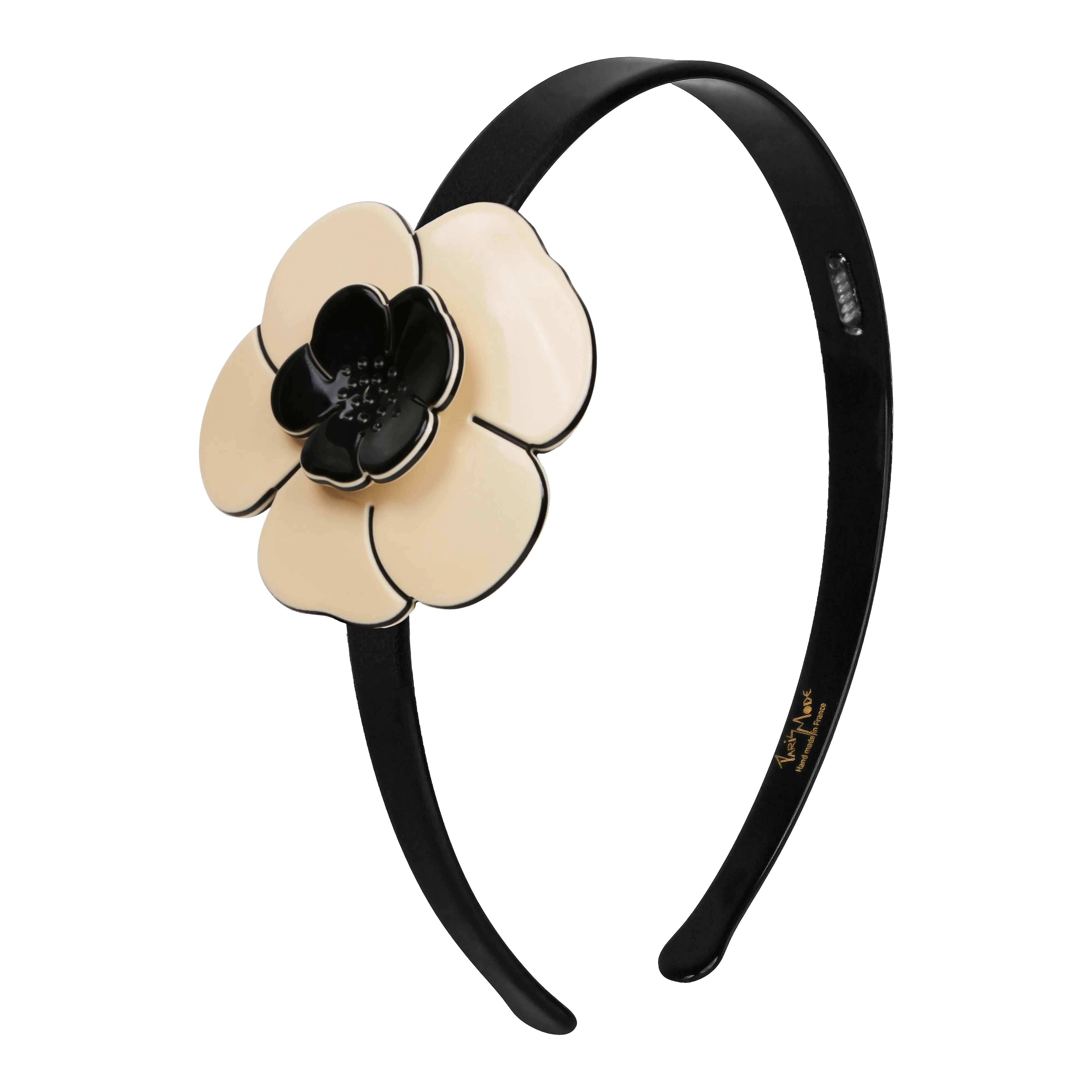 Camellia Singular Ivory Black Alice Band