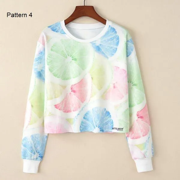 Casual Crop Sweatshirt