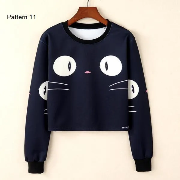 Casual Crop Sweatshirt