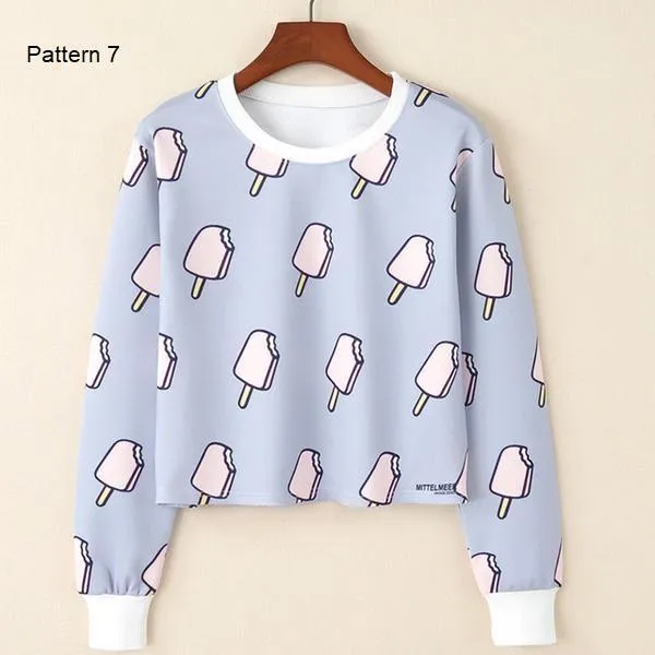 Casual Crop Sweatshirt