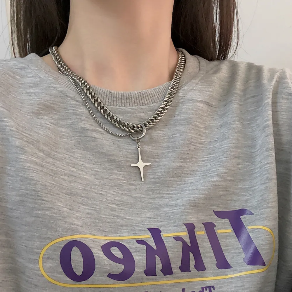 Casual Starry Titanium Steel Necklace