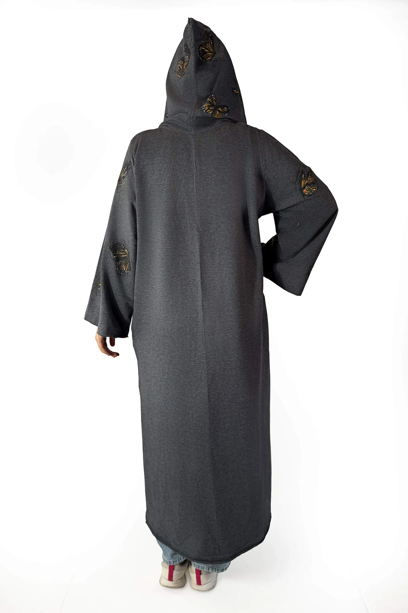 Charcoal Bella Butterfly Embroidered Cardigan
