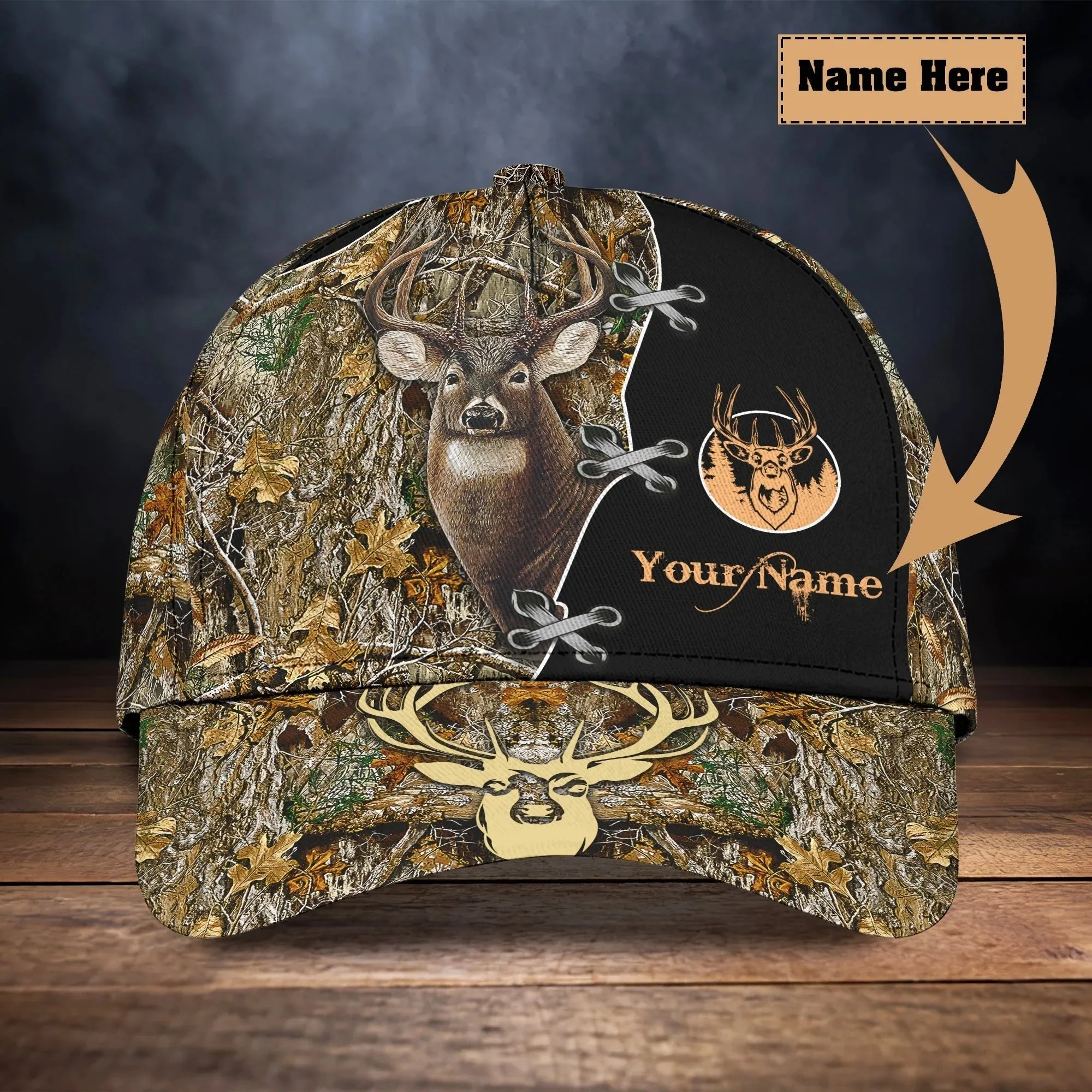 Christianartbag Hat, Personalized Name Classic Cap with Deer Hunting Design, Personalized Hat, Christian Hat, CABHAT02141223.