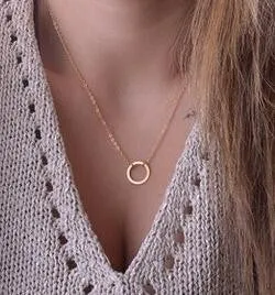 Circle Pendants Necklace Eternity Necklace Karma Infinity Silver Minimalist Jewelry Necklace Dainty Forever Circle Necklace Gift