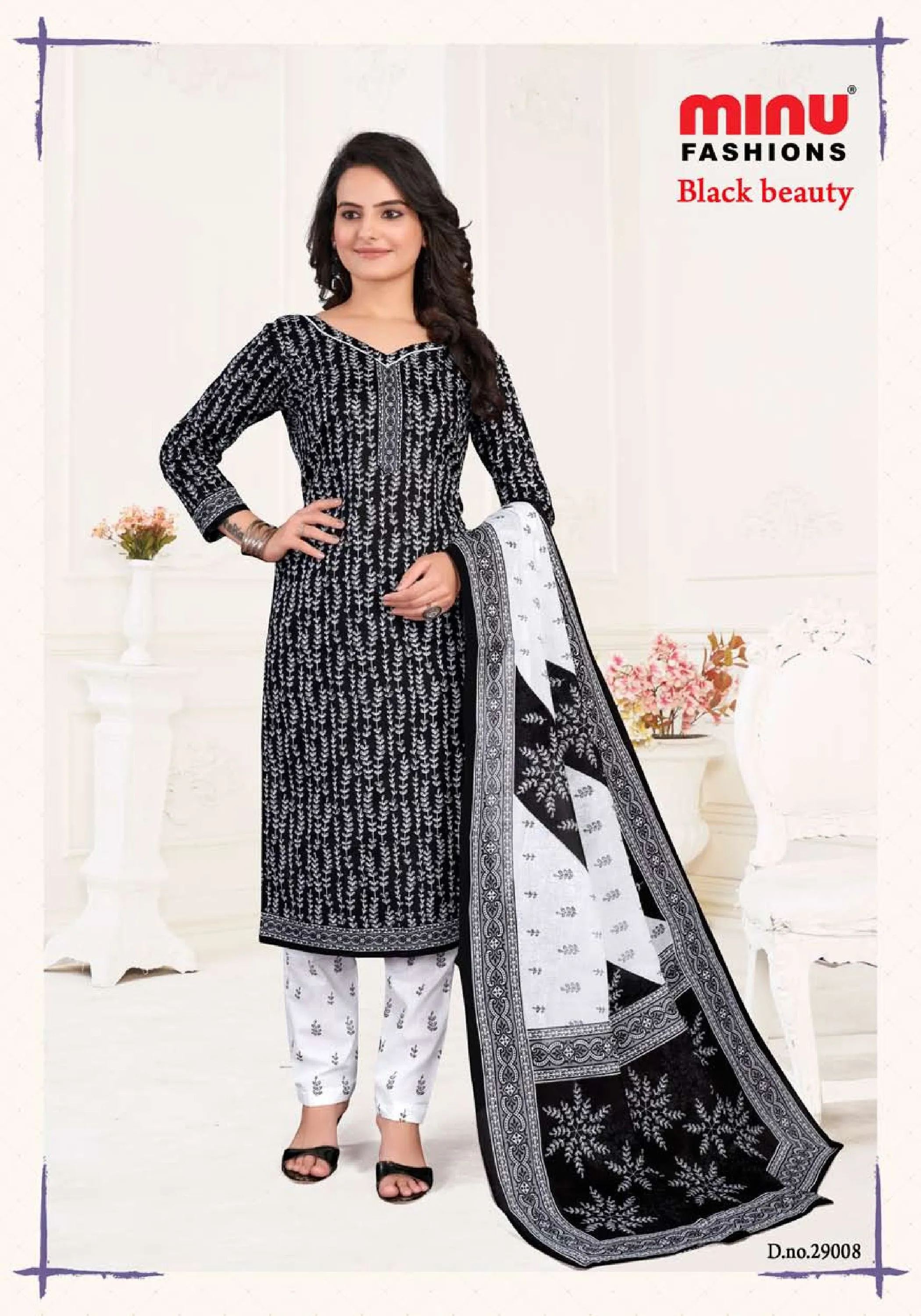 Cotton Printed Black Beauty 29 Stitched Salwar Suit (3 Pcs Set)