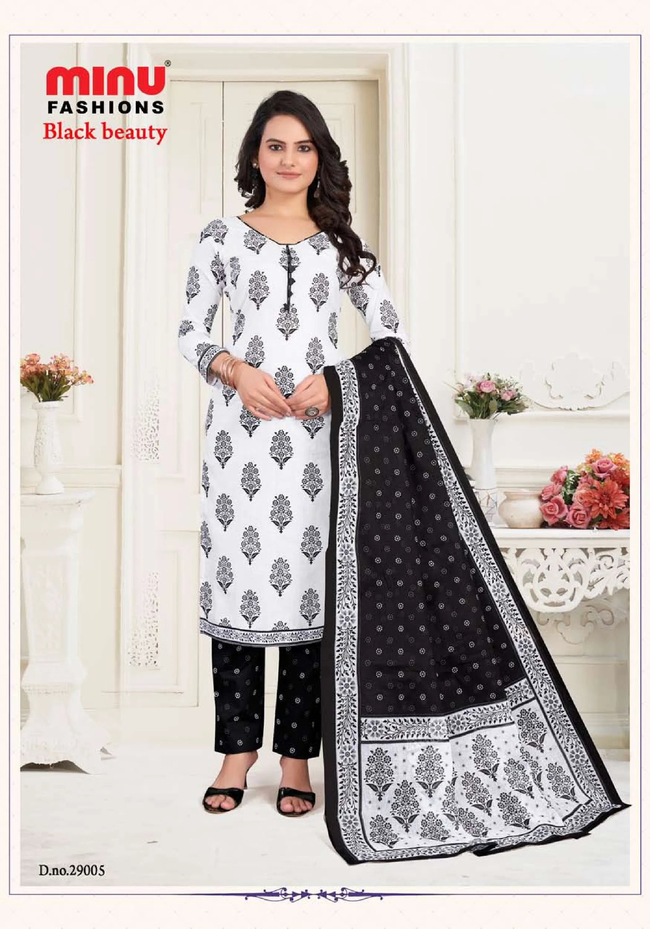 Cotton Printed Black Beauty 29 Stitched Salwar Suit (3 Pcs Set)