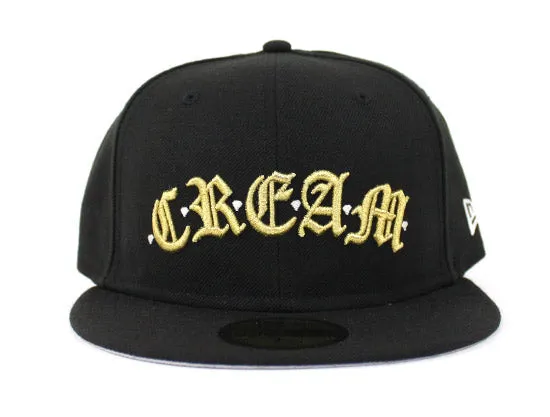 CREAM New Era 59Fifty Fitted Hat (Black Gray Under brim)