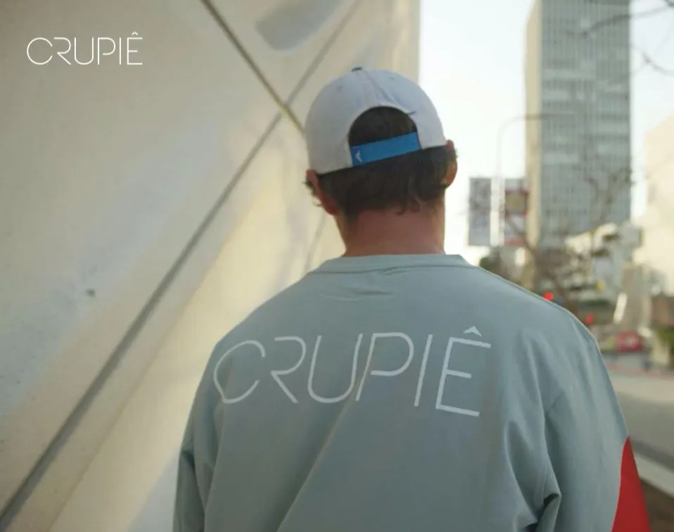 Crupie Delta Dots Logo Long Sleeve Tee Grey