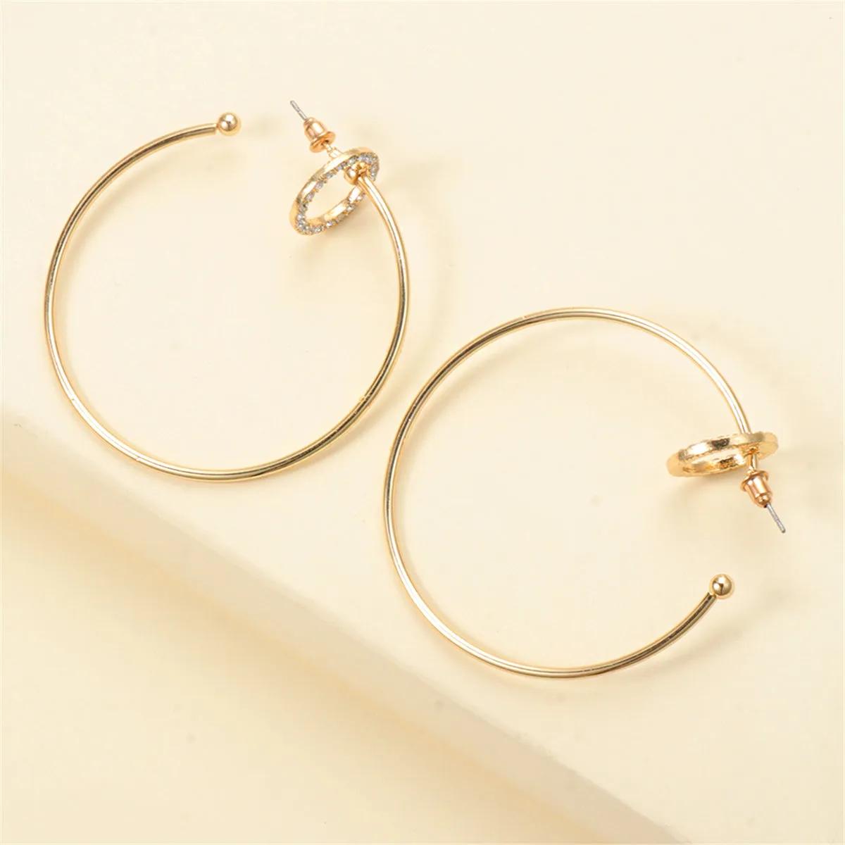 Cubic Zirconia & 18K Gold-Plated Hoop Earrings