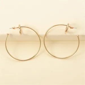 Cubic Zirconia & 18K Gold-Plated Hoop Earrings