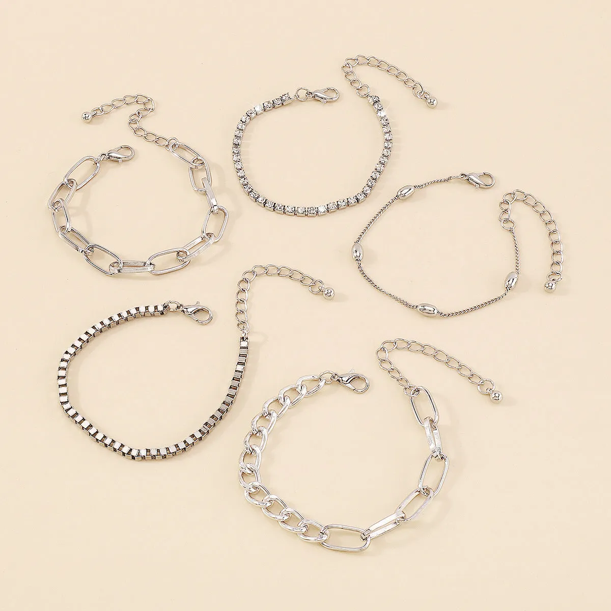 Cubic Zirconia & Silver-Plated Tennis Cable Chain Bracelet Set